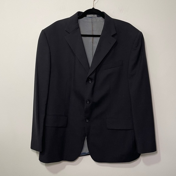 Oscar de la Renta Other - Vintage Oscar de La Renta men's Navy 100% wool 3 button career office blazer 44S